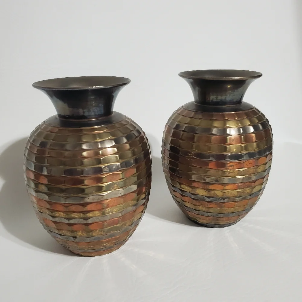 Brass Vases Set of Two Made in India Metal